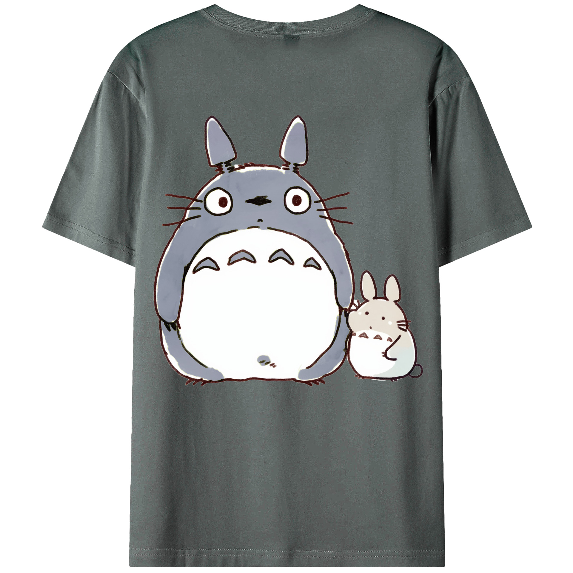 （画像用） となりのトトロ 草壁メイ 草壁サツキ My Neighbor Totoro Satsuki Kusakabe Mei Kusakabe 綿100％ メンズ半袖Tシャツ（バックプリント） 通気性